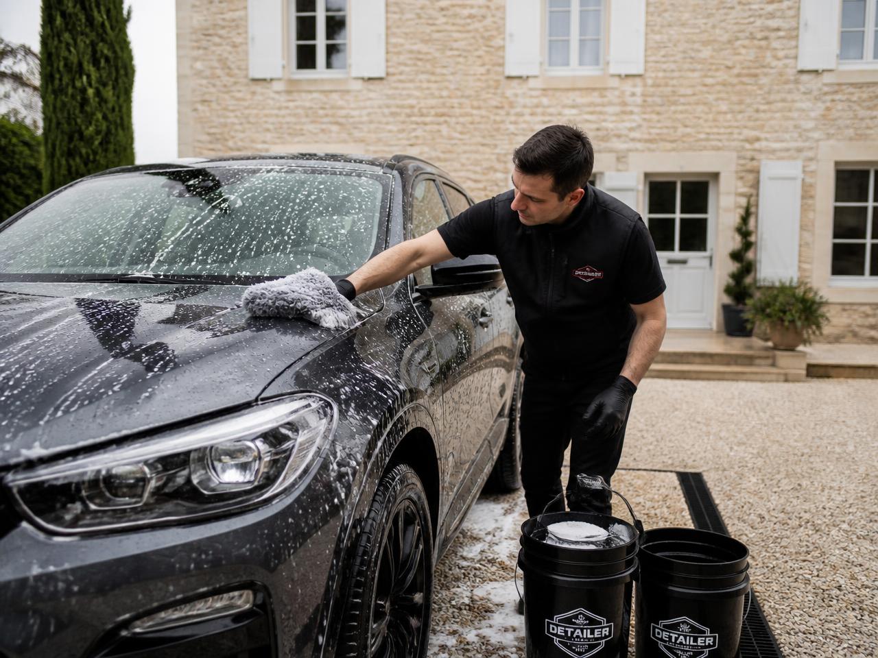 Lavage à la main deux seaux et décontamination légère